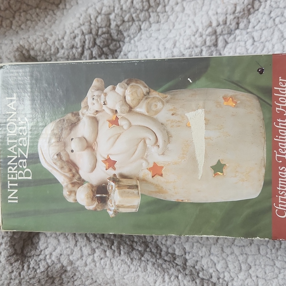 Bazaar, Christmas, Holiday, Neutral Color, Santa Tealight Holder Decoration